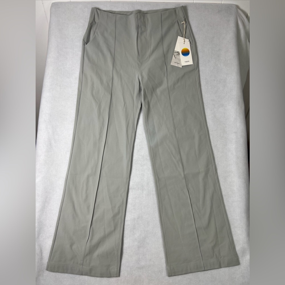 Vuori Meta Wide Leg Pants in Light Gray